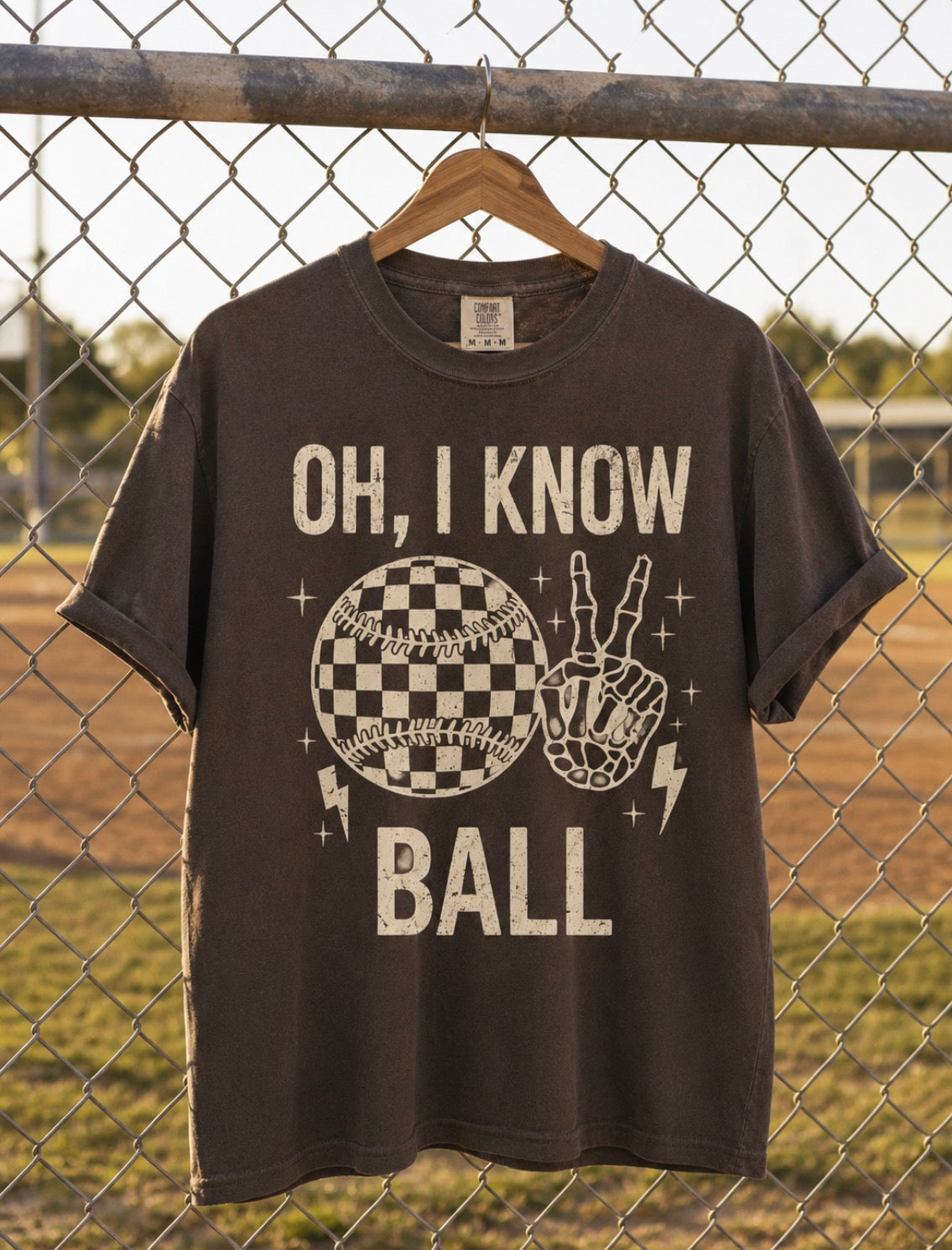 I Know Ball Tee- espresso