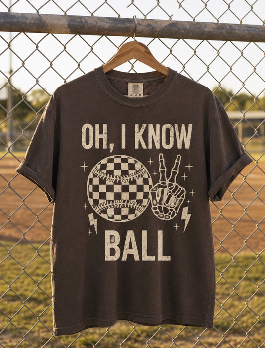 I Know Ball Tee- espresso