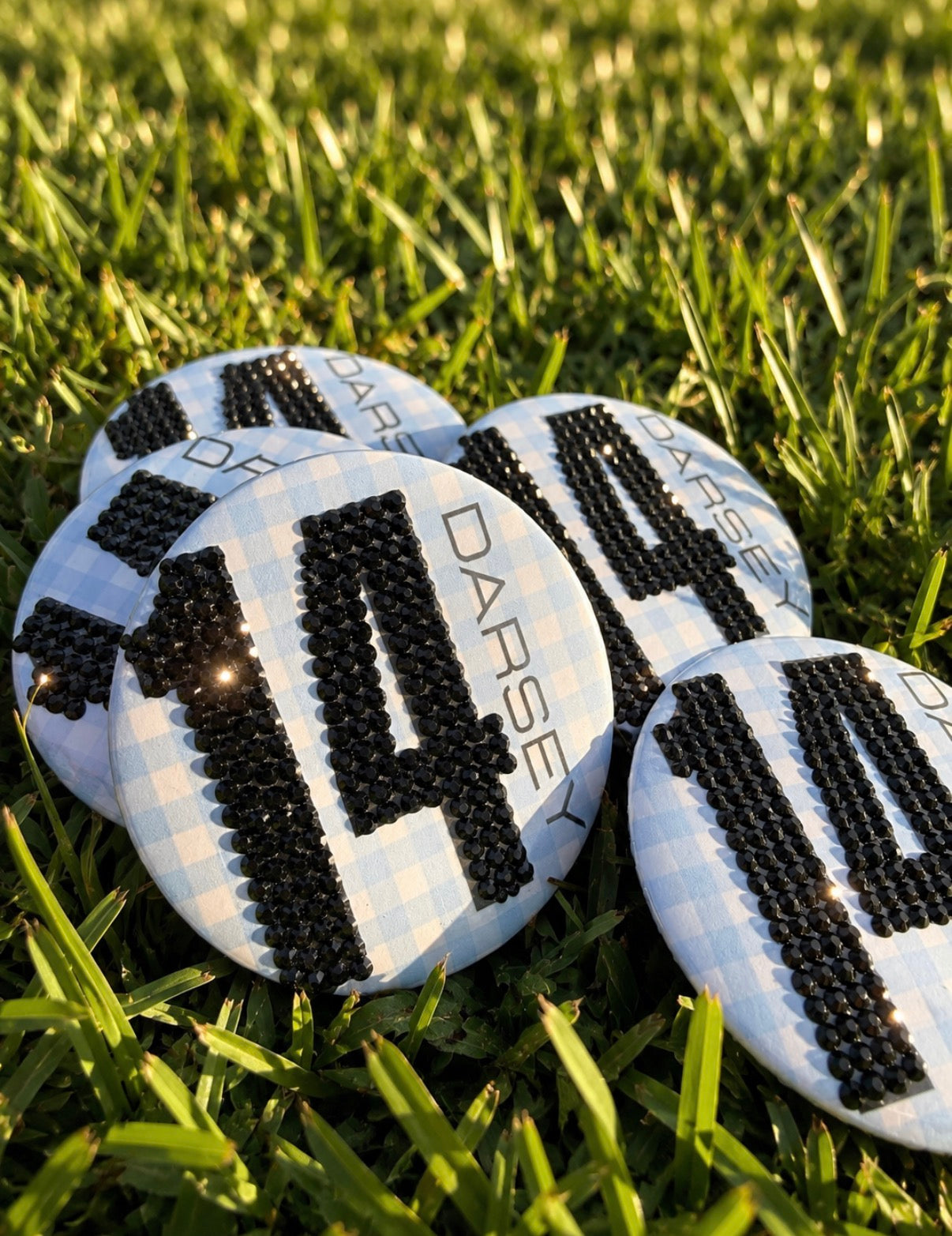 Bedazzled Custom Number Button
