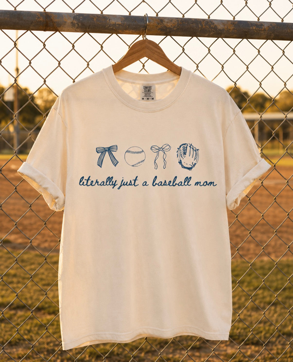 Just a Baseball Mom Tee- cream