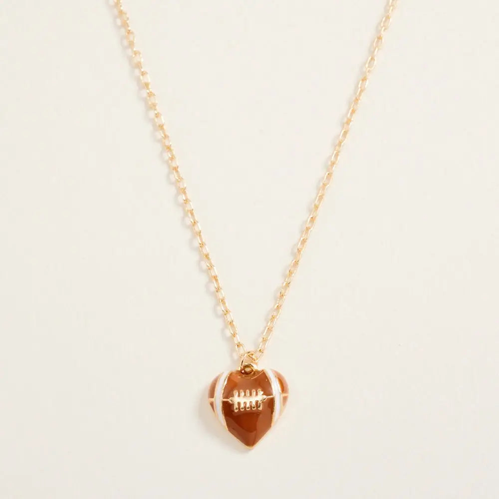 Football Heart Necklace