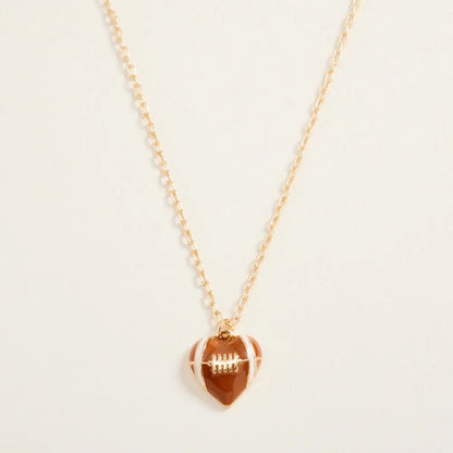 Football Heart Necklace