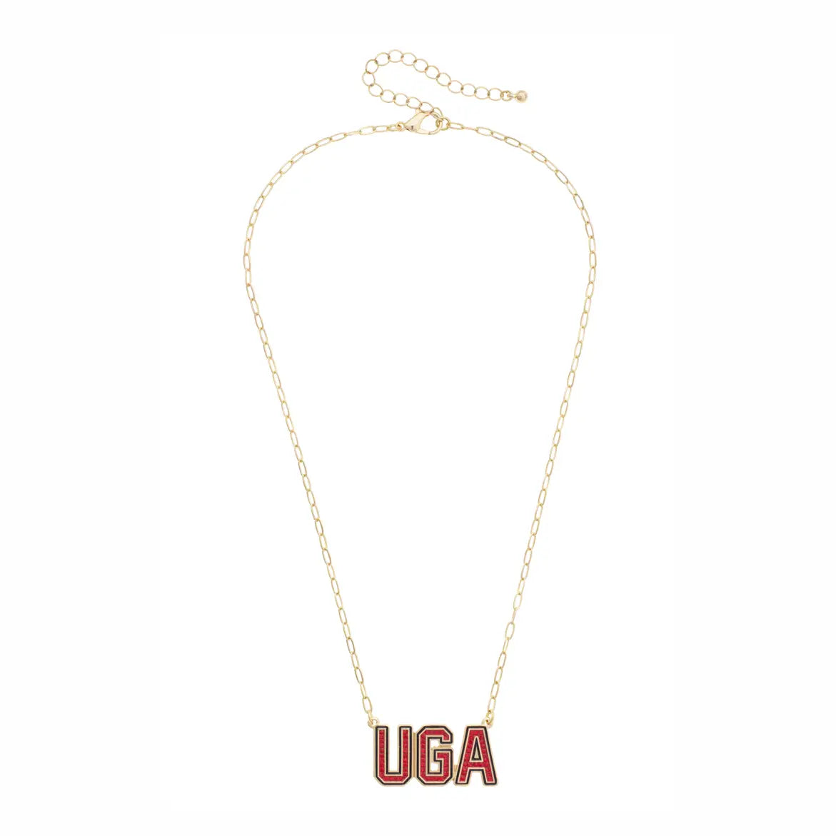 Georgia Bulldog Pave Outline Necklace